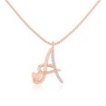 thumbnail image 1 of Moissanite Alphabet-A Shape Pendant Necklaces for Women in 18K Rose Gold Vermeil, Jewelry Gifts for Her Birthday, Wedding Anniversary, Party, Graduation, Christmas, Mothers Day, Valentines, 1 of 6