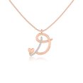thumbnail image 1 of Moissanite Alphabet-D Shape Pendant Necklaces for Women in 18K Rose Gold Vermeil, Jewelry Gifts for Her Birthday, Wedding Anniversary, Party, Graduation, Christmas, Mothers Day, Valentines, 1 of 7