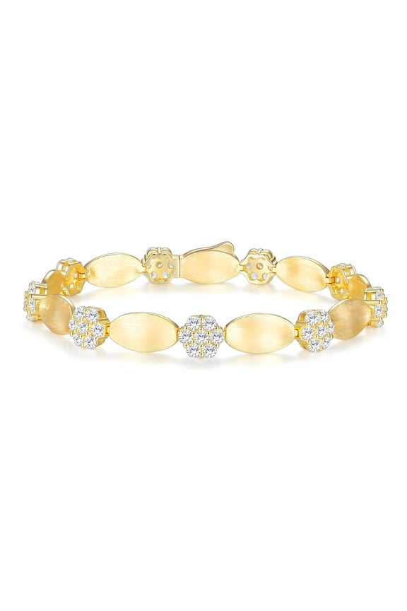 Moissanite Bracelet for Women D Color VVS1 Clarity Gold Bracelet Diamond Bracelets Chain 925 Sterling Silver Bracelets Chain 6.5-8.5 Inch