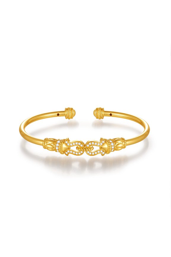 Moissanite Bracelets for Women Hypoallergenic D Color VVS1 Clarity Cuff Bracelet Adjustable 925 Sterling Silver Gold Bangles