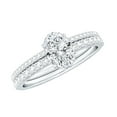 thumbnail image 1 of Rosec Jewels Moissanite Bridal Ring Set of 2, (5X7 mm) Oval Solitaire Engagement Ring with Band, 925 Sterling Silver, US 3.50, 1 of 8