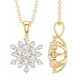 thumbnail image 1 of Rosec Jewels Moissanite Cluster Pendant Necklace for Women - D-VS1 Quality Certified, 14K Yellow Gold, 1 of 8
