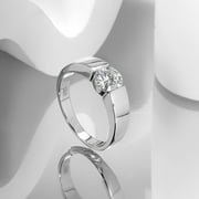 ONELAUGH Moissanite Couple Ring Women Men 925 Sterling Sliver D VVS1 0.5ct Moissanite Wedding Engagement Diamond Ring