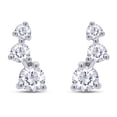 thumbnail image 1 of Moissanite Crawler Stud Earrings, D-E Color Lab Created Moissanite Diamond, 18K White Gold Over 925 Sterling Silver, Hypoallergenic, Jewelry Box Packed & Certificate Of Authenticity, 1 of 6