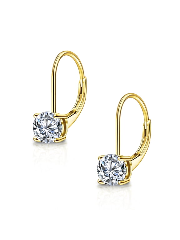 Moissanite Dangle 925 Sterling Silver Earring,0.5ct-1ct D Color 14K Gold Plated Stud Earrings for Mother Birthday Day Gifts for Her Women