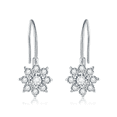 thumbnail image 1 of Moissanite Dangle Drop Earrings for Women 1 Carat D Color VVS1 Earrings S925 Sterling Silver Sunflower Dangle Earrings for Women Birthday Gift with Certificate, 1 of 7