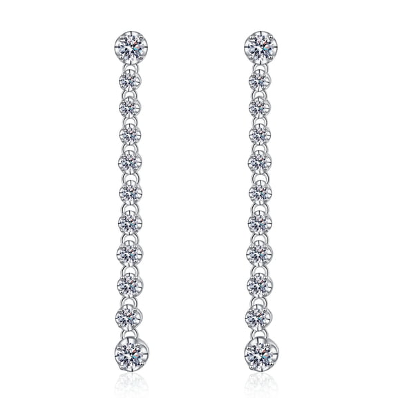 Moissanite Dangle Earrings for Women 1.18cttw D Color clarity VVS1 Diamond Drop Earrings 925 Sterling Silver Wedding Earrings for Women with Certificate