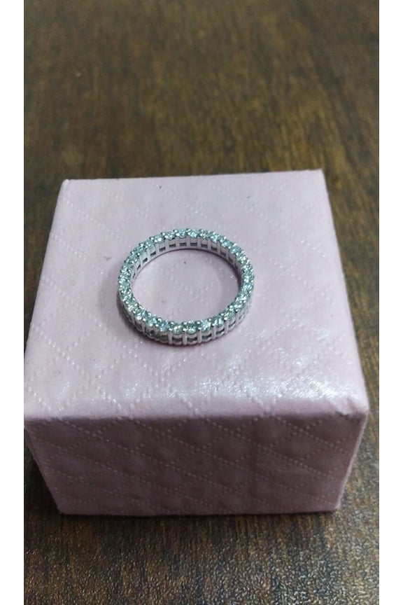 Moissanite Diamond Circle Necklace Pendant/ Silver Diamond Necklace/ Open Circle Diamond Pendant, Delicate Necklace, Gift For Girlfriend