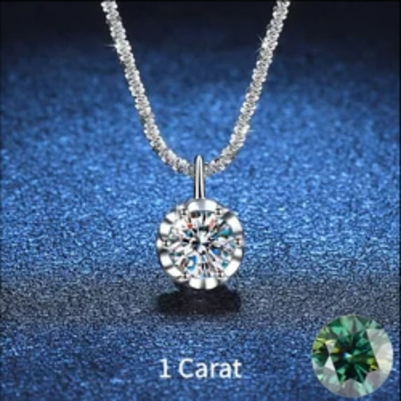 Moissanite Diamond Pendant Necklaces for Women, Best Jewelry 1-2 Carat 925 Sterling Silver Engagement Necklace Women Platinum Plated Wedding Necklace