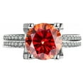 thumbnail image 1 of Moissanite Diamond Rings for Women 3ct Round Cut D Color VVS1 925 Sterling Silver Promise Engagement Wedding Rings Band Bridal Set with Certificate, 1 of 7