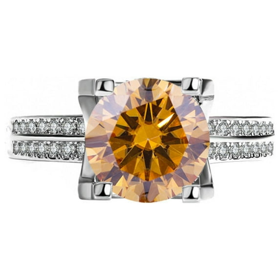 Moissanite Diamond Rings for Women 3ct Round Cut D Color VVS1 925 Sterling Silver Promise Engagement Wedding Rings Band Bridal Set with Certificate