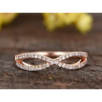 Moissanite Diamond Wedding Band Curved Infinity Loop 0.50 Carat Real Moissanite Diamonds with 18k Gold Plating