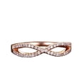 thumbnail image 1 of Moissanite Diamond Wedding Band Curved Infinity Loop 0.50 Carat Sterling Silver 18k Gold Plating, 1 of 5