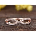 thumbnail image 1 of Moissanite Diamond Wedding Band Curved Infinity Loop Solid 10k Rose Gold 0.50 Carat Real Moissanite Diamonds, 1 of 4
