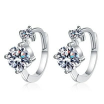 Moissanite Earrings for Women 1.2cttw D Color VVS1 clarity small Diamond Earrings Sterling Silver Moissanite Hoop Earrings for Women Men with Certificate