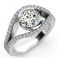 thumbnail image 1 of Moissanite Engagement Ring 18K White Gold Plated ring Moissanite ring 1.50 Cts Diamond Ring Unique Art deco Bridal Ring Anniversary Ring, 1 of 4