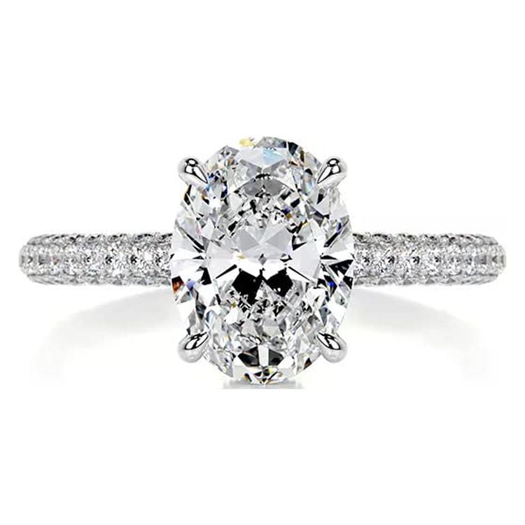 Moissanite Engagement Ring 3 Ct Moissanite Solitaire Engagement Band 925 Silver Moissanite Ring for Women