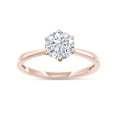 thumbnail image 1 of AFFY Moissanite Engagement Ring, 6.5MM 1ct Round Cut Lab Created Diamond Solitaire Wedding Promise Ring For Women In 14k Rose Gold Over Sterling Silver (VVS1 Clarity) Size-8, 1 of 7