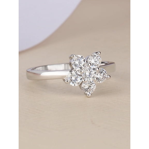 Moissanite Engagement Ring,925 Sterling Silver Ring, April Birthstone Ring for Women