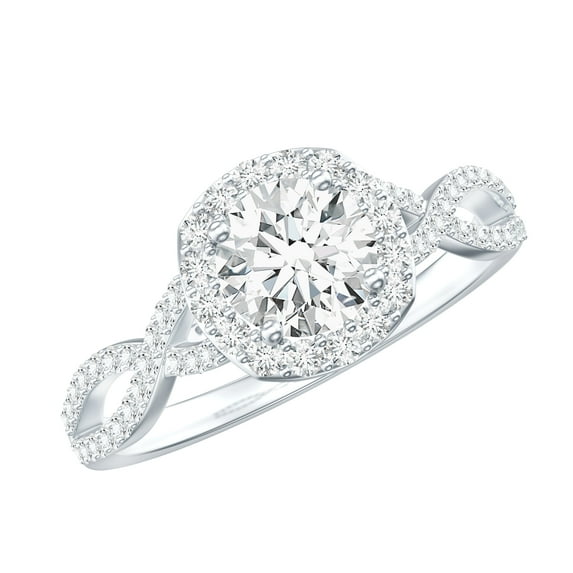 Rosec Jewels Moissanite Engagement Ring, Criss Cross Ring for Women (1.75 CT, D-VS1 Quality), 925 Sterling Silver, US 4.00