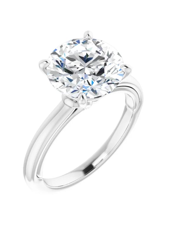 Moissanite Engagement Ring Solitaire Round Brilliant 3 Carats