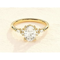 Moissanite Engagement Ring for Women Oval Clasic Promise wedding jewellery gift for her man