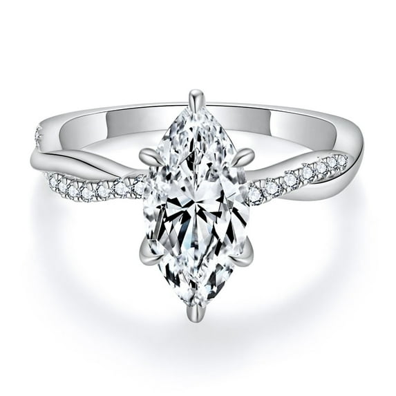 Moissanite Engagement Rings 2 Carat Diamond Promise Ring D Color 925 Sterling Silver Moissanite Ring Lab Diamond Ring Moissanite Wedding Ring Diamond Anniversary Rings for Women