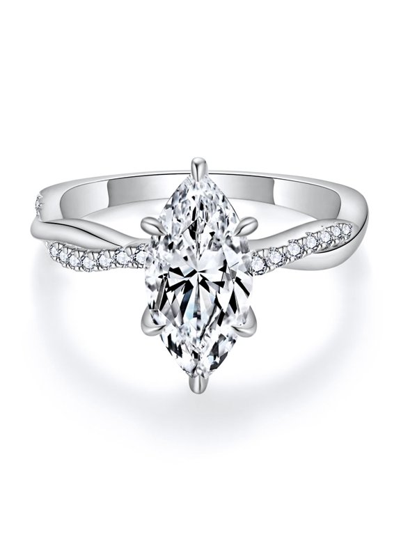 Moissanite Engagement Rings 2 Carat Diamond Promise Ring D Color 925 Sterling Silver Moissanite Ring Lab Diamond Ring Moissanite Wedding Ring Diamond Anniversary Rings for Women