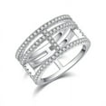 thumbnail image 1 of Moissanite Engagement Rings Art Deco Ring In 18K White Gold Plating Over Silver, 1 of 3