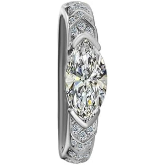 Moissanite Engagement Rings Diamond Promise Ring 1 Carat D Color Sterling Silver Moissanite Ring Diamond Wedding Ring for Bride Diamond Anniversary Rings for Women