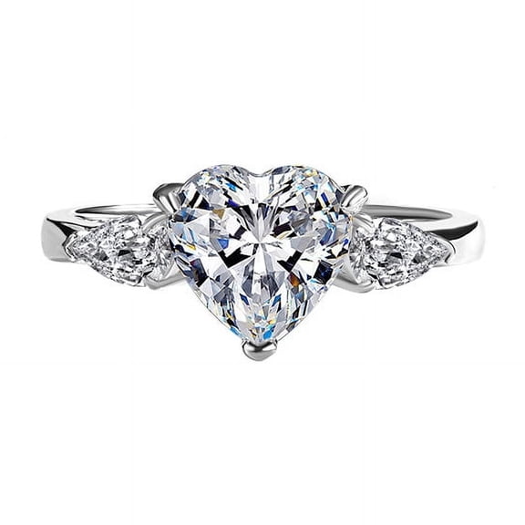 Moissanite Engagement Rings Diamond Promise Ring 2 CT D Color 925 Sterling Silver Moissanite Ring Heart Diamond Ring Moissanite Wedding Ring Diamond Anniversary Rings for Women