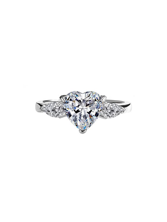 Moissanite Engagement Rings Diamond Promise Ring 2 CT D Color 925 Sterling Silver Moissanite Ring Heart Diamond Ring Moissanite Wedding Ring Diamond Anniversary Rings for Women