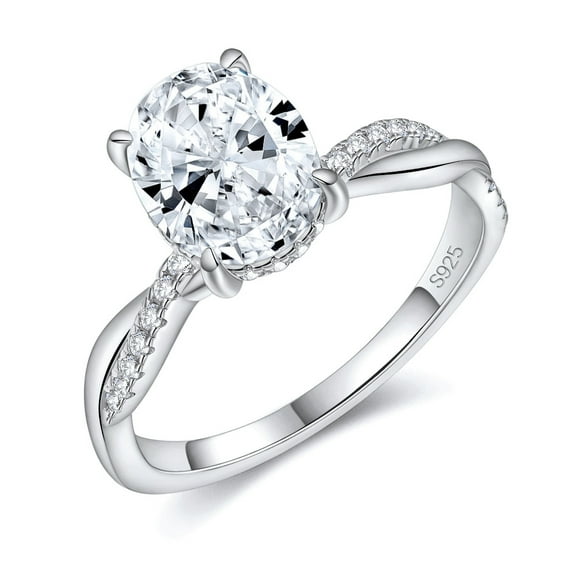 Moissanite Engagement Rings Diamond Promise Ring 2 Carat D Color VVS1 925 Sterling Silver Moissanite Ring Diamond Ring Moissanite Wedding Ring Diamond Anniversary Rings for Women