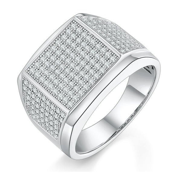 Moissanite Engagement Rings Half Eternity Rings Men D/E Color VVS1 Moissanite Rings 925 Sterling Silver Promise Band Ring for Men with Certificate