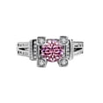 thumbnail image 1 of Moissanite Engagement Rings for Women 1ct D Color VVS1 Clarity Red/Green/Pink Diamond Rings S925 Sterling Silver Moissanite Wedding Rings with Certificate, 1 of 9