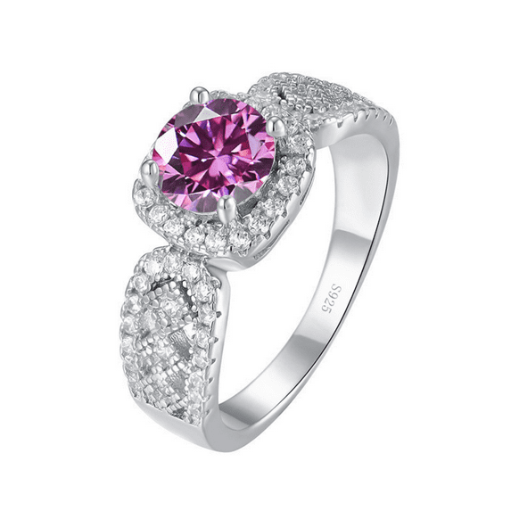 Moissanite Engagement Rings for Women 1ct D Color VVS1 Yellow/Blue/Pink Diamond Rings,925 Sterling Silver Women Moissanite Jewelry for Wedding Anniversary with Certificate