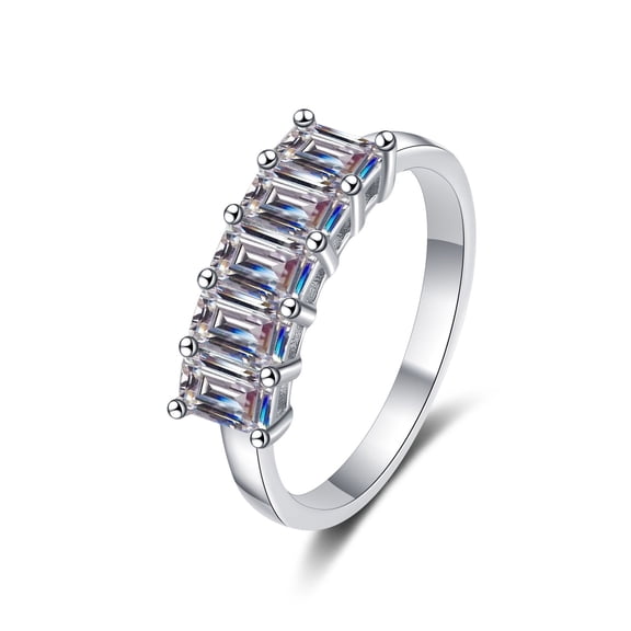 Moissanite Engagement Rings for Women 2.5ct D Color Emerald Cut 925 Sterling Silver VVS1 Diamond Rings Moissanite Anniversary Promise Wedding Rings Wife Gifts with Certificate