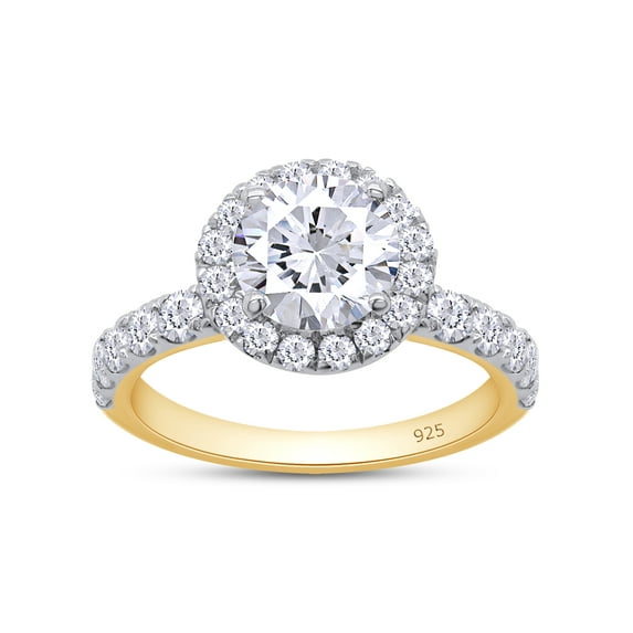 Moissanite Engagement Rings for Women Wedding Rings 1.64ct D Color VVS1 Clarity Round Cut Lab Created Diamond Moissanite Ring in 925 Sterling Silver plated with 18K Yellow Gold - 5