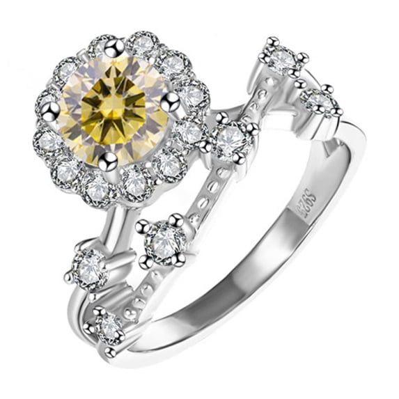 Moissanite Engagement Rings for Women 1ct D Color VVS1 Clarity Diamond Rings S925 Sterling Silver Moissanite Wedding Bands with Certificate