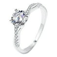 thumbnail image 1 of Moissanite Engagement Rings for Women 1ct D Color VVS1 Clarity Diamond Rings White/Blue/Pink Moissanite Wedding Bands with Certificate, 1 of 8