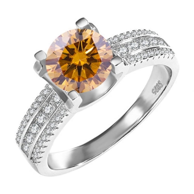 Moissanite Engagement Rings for Women 2ct D Color VVS1 Clarity Diamond ...