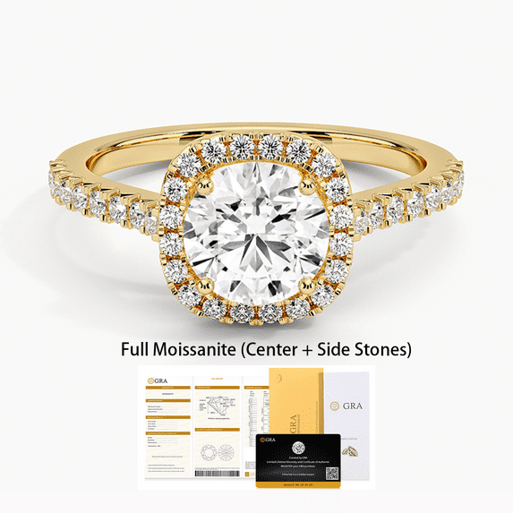 Moissanite Engagement Rings for Women D Color VVS1 Clarity 925 Sterling Silver Round Cut Halo Moissanite Wedding Promise Band Rings Size 5-9
