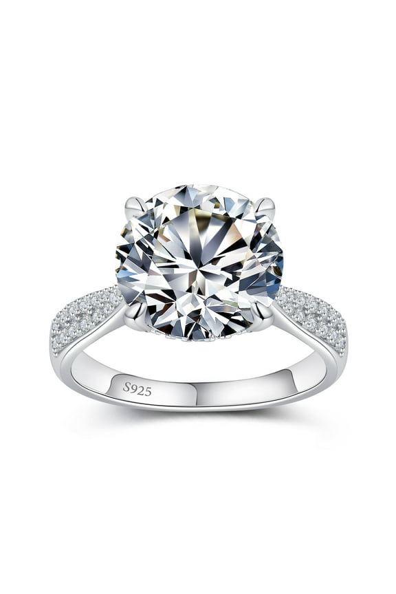 Moissanite Engagement Rings for Women,Promise Rings 925 Sterling Silver,D VVS1 Wedding Ring 0.5CT