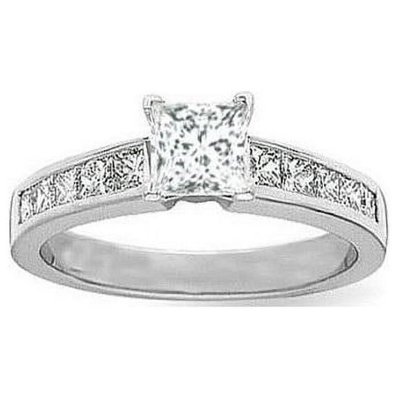 Moissanite Engagement ring 1.75 Princess Cut Moissanite Diamond Ring with 18k Gold Plating