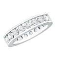 thumbnail image 1 of Rosec Jewels Moissanite Eternity Ring - Wedding Anniversary Ring - D-VS1 Grade Certified, 14K White Gold, US 10.50, 1 of 8