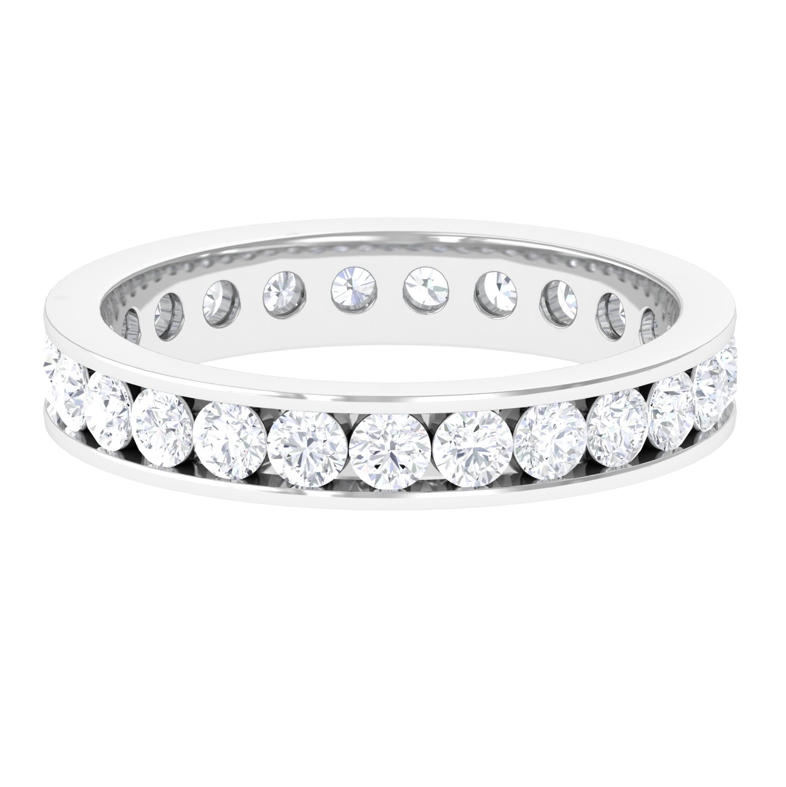 Moissanite Eternity Ring for Women 2.25 CT DVS1 Quality, 14K White