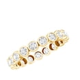 thumbnail image 1 of Rosec Jewels Certified Moissanite Eternity Wedding Band for Women - Bezel Set Moissanite Ring - D-VS1 Quality - with Jewelry Box, 14K Yellow Gold, US 10.00, 1 of 8