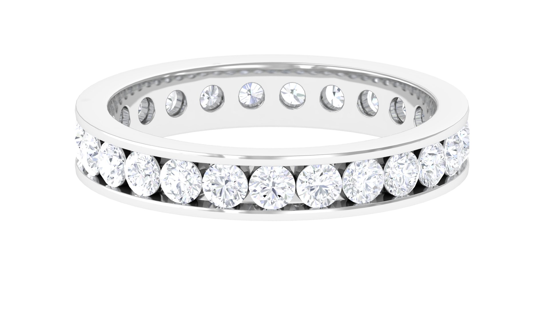 Moissanite Eternity Ring in Sterling Silver 2.25 CT DVS1 Quality