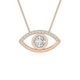 thumbnail image 1 of Moissanite Evil Eye Pendant Necklaces for Women in 18K Rose Gold Vermeil,Jewelry Gifts for Her Birthday,Wedding Anniversary,Party, Mothers Day, Christmas, Graduation, Valentines, 1 of 7