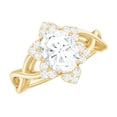 thumbnail image 1 of Rosec Jewels Certified Moissanite Flower Engagement Ring - D-VS1 Quality Certified Moissanite Ring for Women, 18K Yellow Gold, US 12.50, 1 of 8